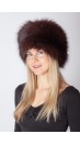 Dark brown fox fur hat